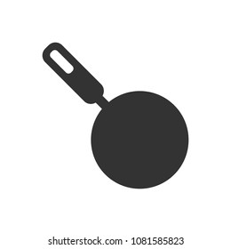 Frying pan icon in flat style. Cooking pan illustration on white isolated background. Skillet kitchen equipment business concept.