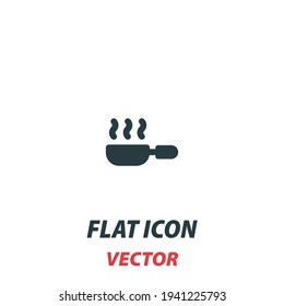 icono de sartén en un estilo plano. Pictograma de ilustración de vector sobre fondo blanco. Símbolo aislado adecuado para concepto móvil, aplicaciones web, infografías, interfaz y diseño de aplicaciones
