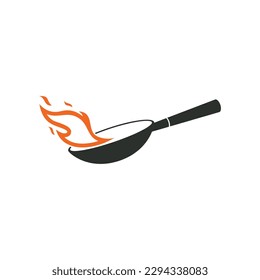 Frying pan icon. frying pan illustration isolated on a white background. logo for chef, flat style frying pan vector design for restaurant logo.