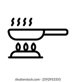 Frying Pan icon illustration in line style. Perfect for website mobile app presentation. Suitable for any user interface and user experience
