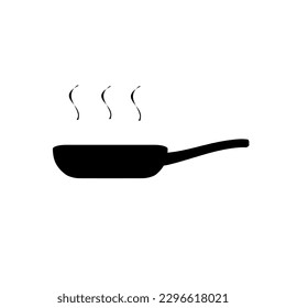 Diseño de iconos de sartén aislados en fondo blanco. Símbolo de cocina con pan. Para diseño de sitios web, logotipo y aplicación móvil