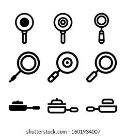 frying pan icon isolated sign symbol vector illustration - Collection of high quality black style vector icons
