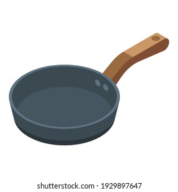 Frying pan icon. Isometric of frying pan vector icon for web design isolated on white background