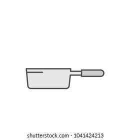 Frying Pan icon. Kitchen appliances for cooking Illustration. Simple thin line style symbol.