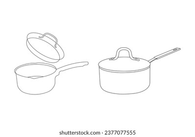 icono de sartén frito de la colección de cocinas.Signo de sartén vectorial de línea, símbolo para web y móvil.Signo de estilo lineal para concepto móvil y diseño web,cocina,icono de contorno de cocinero aislado en fondo blanco.