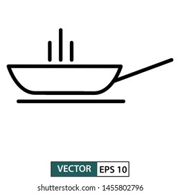 Frying pan icon. Line style. isolated on white background. Vector illustration EPS 10