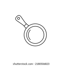 Frying pan icon in line style icon, isolated on white background