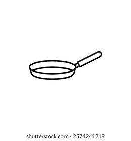 Frying pan icon linear logo isolated
