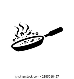 Frying pan icon, logo isolated on white background