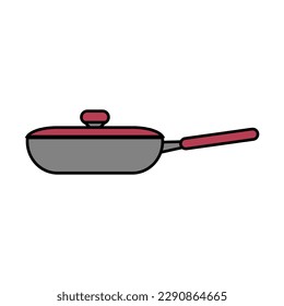 Frying pan icon on white background.
