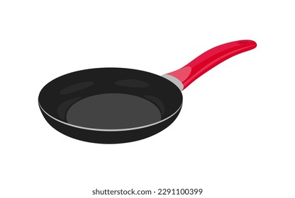 Frying pan icon on white Background. Skillet for frying, cooking pancakes. Kitchen utensil in flat vector illustration