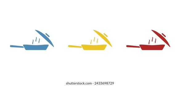 frying pan icon on a white background, vector illustration