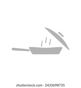 Bratpfannen-Symbol auf weißem Hintergrund, Vektor-Illustration