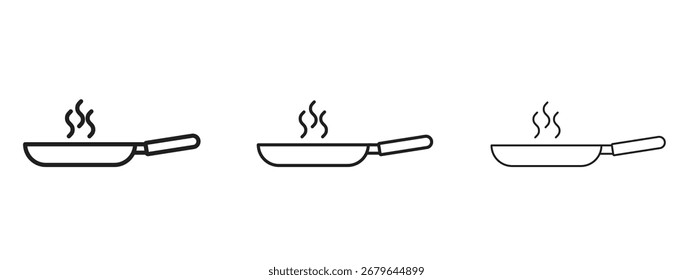 Bratpfannen-Symbol, Umrisszeichen, lineare Symbole