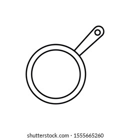 Frying Pan Icon Outline Style Isolated Stock Vector (Royalty Free ...