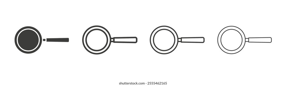 Frying pan icon pack. vector illustration