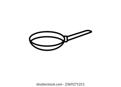 Frying Pan Icon. Icon related to kitchen tool. Suitable for web site design, app, user interfaces. Line icon style. Simple vector design editable