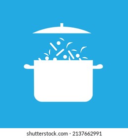 Juego de iconos de sartén y sartén, logotipo aislado en fondo blanco. Cocina, comida para hornear