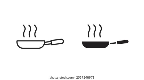 Frying pan Icon set. vector illustration set