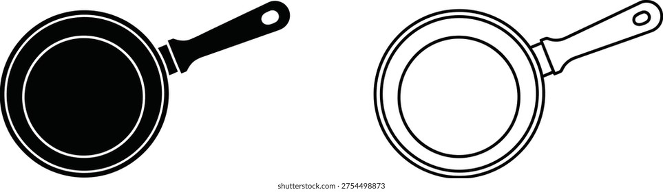 Frying Pan Icon Set Vector Illustration Vector