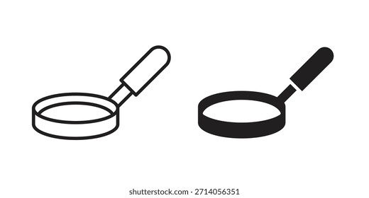 Frying pan icon silhouette vector designs. Editable Strokes