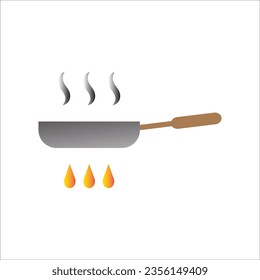 frying pan icon simple design art eps 10