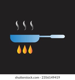frying pan icon simple design art eps 10