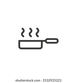 Frying pan icon Simple outline vector logo