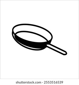 frying pan icon, for frying in small or small quantities