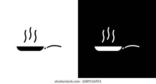Frying pan icon symbol. simple flat symbol on blank background.