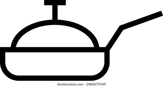 frying pan icon. Thin linear style design isolated on white background