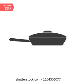 Frying pan icon in trendy flat style isolated on background. Vector illustration, EPS10.
