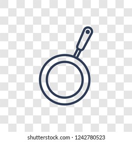 Frying pan icon. Trendy linear Frying pan logo concept on transparent background from kitchen collection