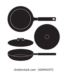 Frying Pan icon Vector Illustration. Flat Sign isolated on White Background.