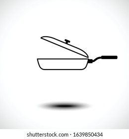 Frying pan icon. Vector illustration