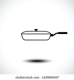 Frying pan icon. Vector illustration