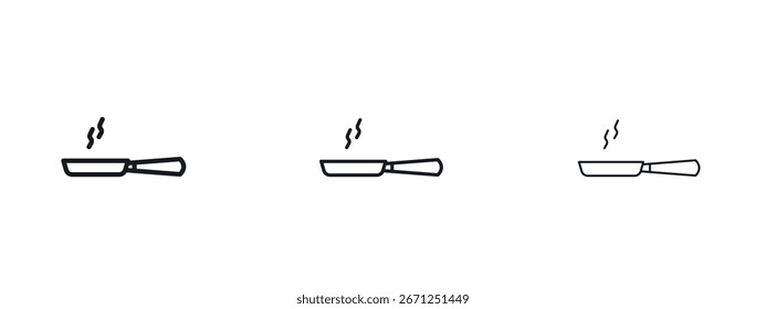 Ilustración vectorial de icono de sartén eps. Ilustraciones de esquema de Vector