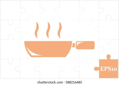 Frying pan icon vector illustration eps10. Isolated badge for website or app - stock infographics