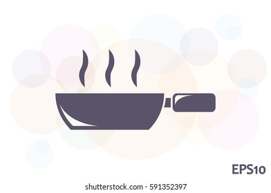 Frying pan icon vector illustration eps10. Isolated badge for website or app - stock infographics