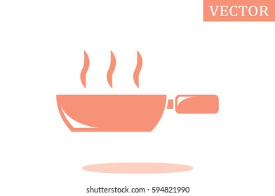 Frying pan icon vector illustration eps10. Isolated badge for website or app - stock infographics