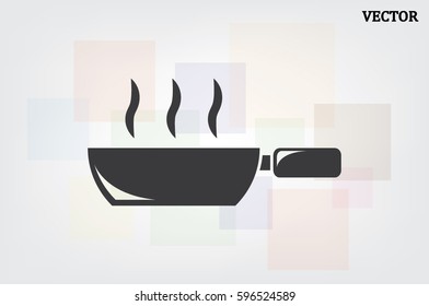 Frying pan icon vector illustration eps10. Isolated badge for website or app - stock infographics
