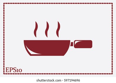 Frying pan icon vector illustration eps10. Isolated badge for website or app - stock infographics