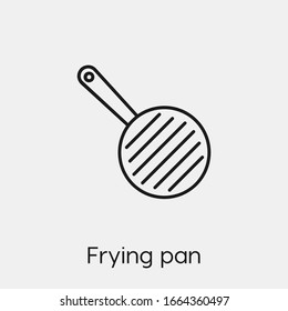 Frying pan icon vector. Linear style sign for mobile concept and web design. Pan symbol illustration. Pixel vector graphics - Vector.