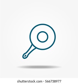 Frying pan icon, vector signs