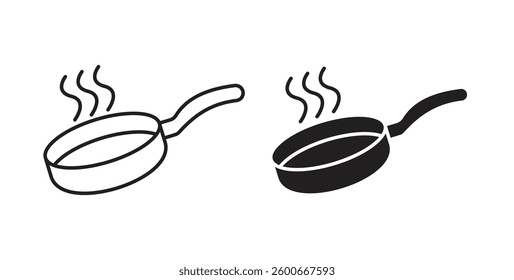 Frying pan icons graphics set vectors