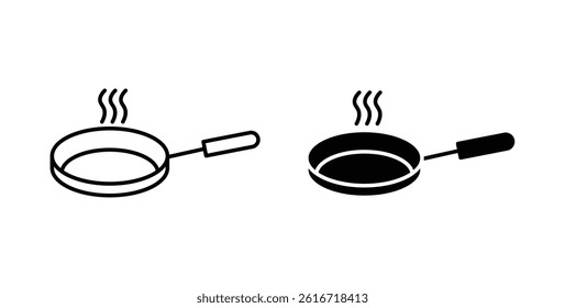 Frying pan icons set for website design