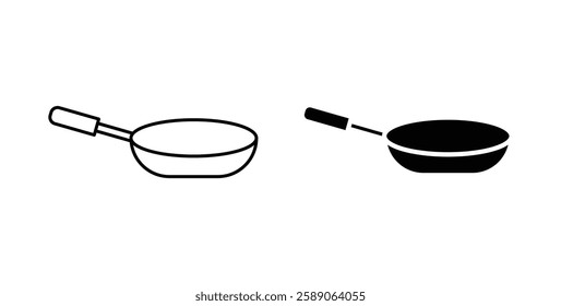 Frying pan icons thin line illustrations designs