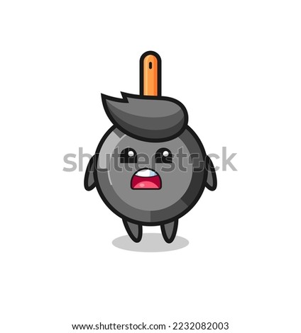 frying pan illustration with apologizing expression, saying I am sorry , cute style design for t shirt, sticker, logo element