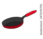 frying pan illustration hand drawn isolated vector