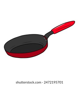 frying pan illustration hand drawn isolated vector